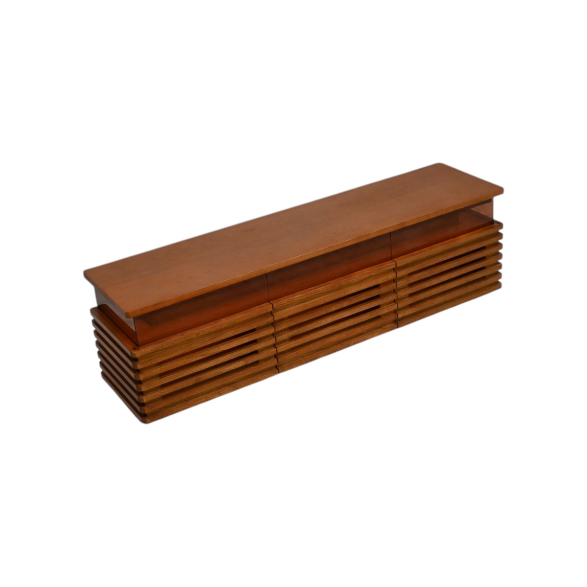 POVISON Selene Slatted Media Console With LED Lighting
