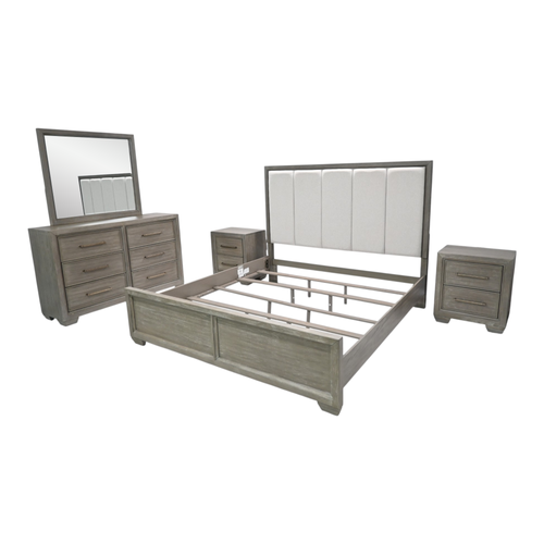 Roundhill Furniture Ennesley 5 Piece Upholstered Bedroom Set, image 2
