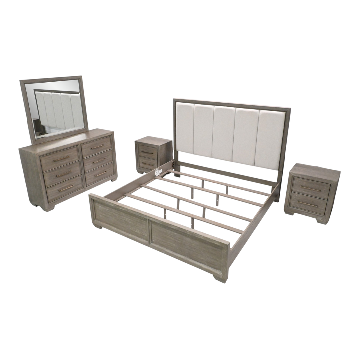 Roundhill Furniture Ennesley 5 Piece Upholstered Bedroom Set