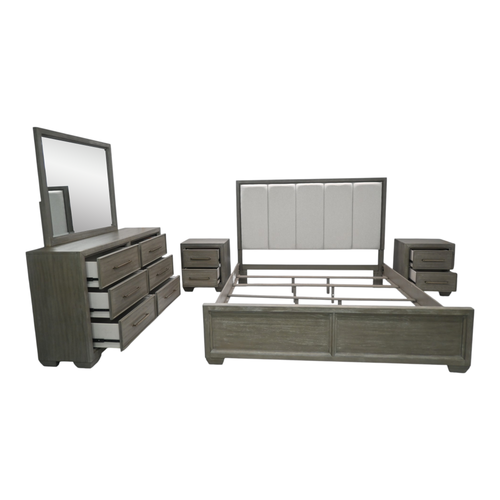 Roundhill Furniture Ennesley 5 Piece Upholstered Bedroom Set, image 7