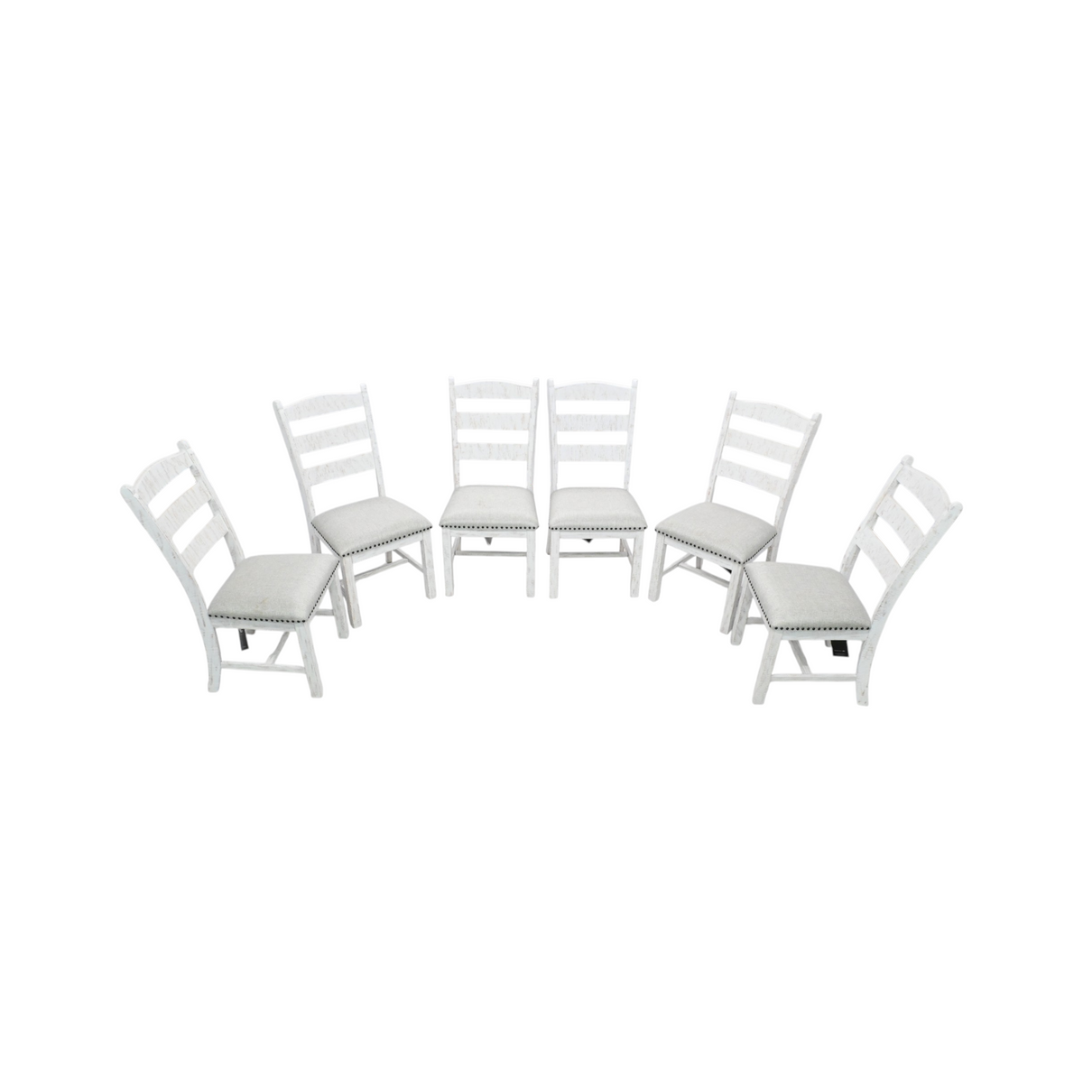 One Allium Way Signature Design By Ashley Valebeck Vintage Farmhouse Cushioned Dining Chair, Whitewash Set of 6