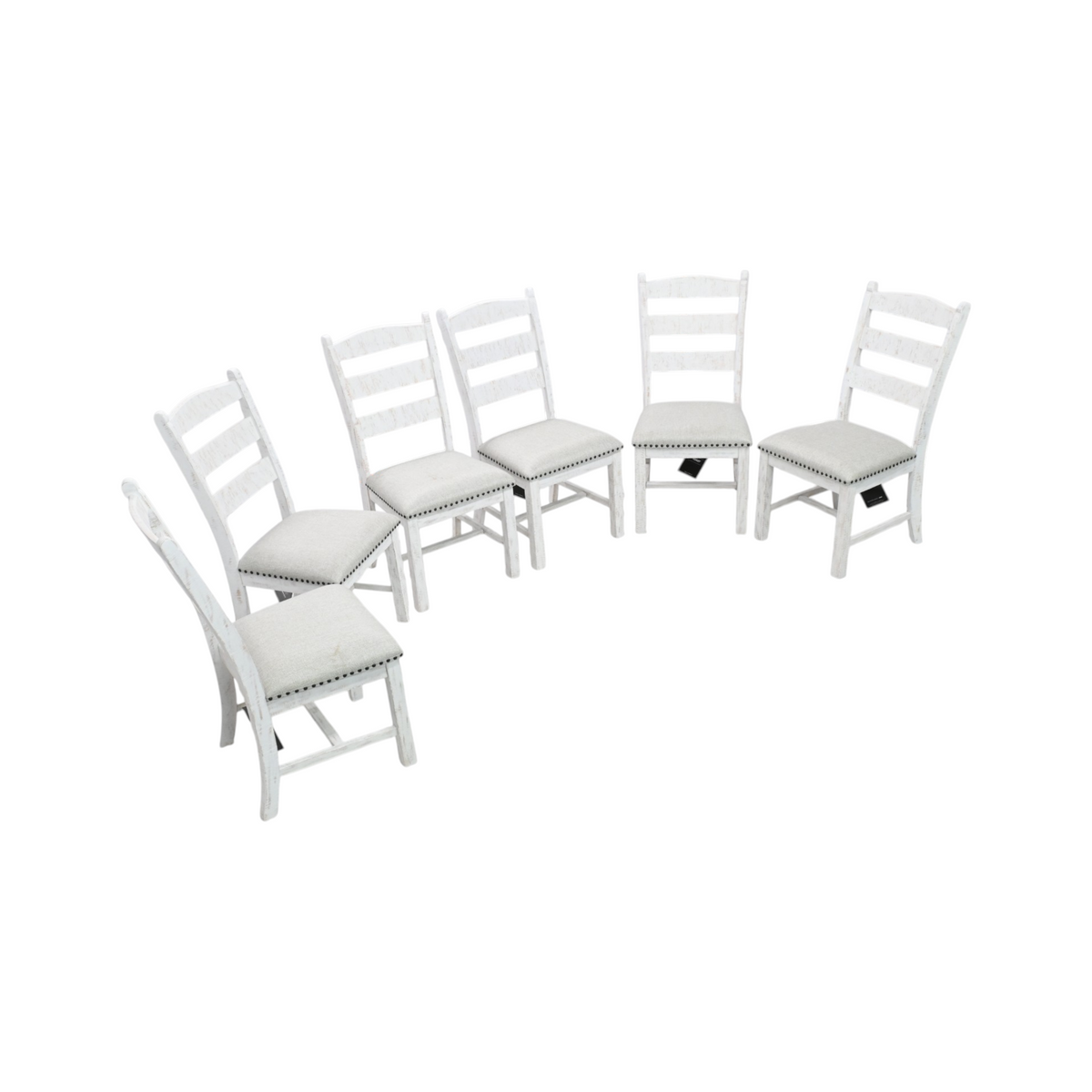 One Allium Way Signature Design By Ashley Valebeck Vintage Farmhouse Cushioned Dining Chair, Whitewash Set of 6