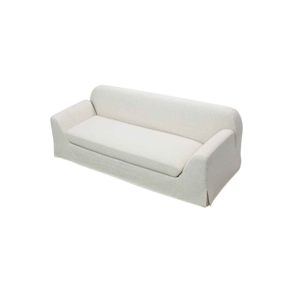 Caloroso Nuvora Modern Deep Seat Upholstered Skirted Sofa, Slope Arm Coastal Couch, Seats 3 for Living Room, Fully Assembled