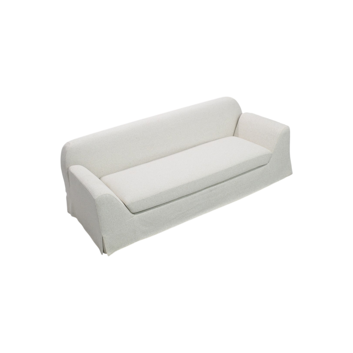 Caloroso Nuvora Modern Deep Seat Upholstered Skirted Sofa, Slope Arm Coastal Couch, Seats 3 for Living Room, Fully Assembled