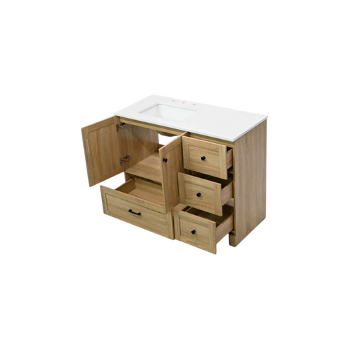 Lark Manor Soma Mango Wood Single Bathroom Vanity, image 6