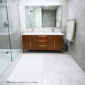 Water Creation Ferrero Double Sinks Carrara White Marble Bath Vanity in Noir Juglans with Satin Gold Hardware