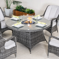 Highland Dunes Areefa Round Wicker Propane Fire Pit Table