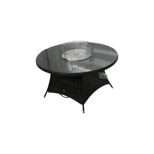 Highland Dunes Areefa Round Wicker Propane Fire Pit Table, image 4
