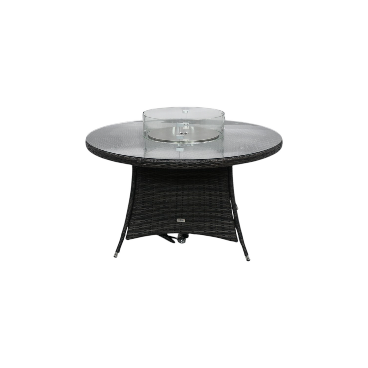 Highland Dunes Areefa Round Wicker Propane Fire Pit Table