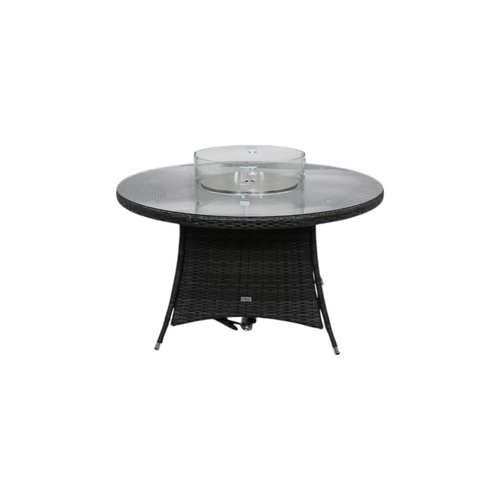 Highland Dunes Areefa Round Wicker Propane Fire Pit Table, image 2