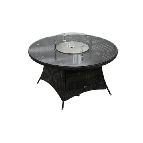 Highland Dunes Areefa Round Wicker Propane Fire Pit Table, image 5