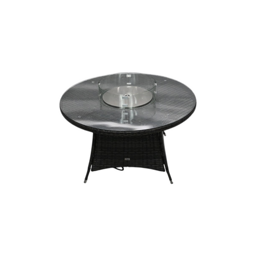 Highland Dunes Areefa Round Wicker Propane Fire Pit Table, image 6