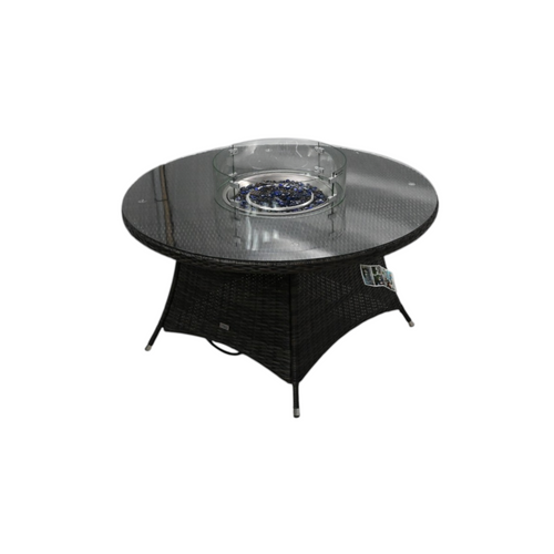 Highland Dunes Areefa Round Wicker Propane Fire Pit Table, image 7