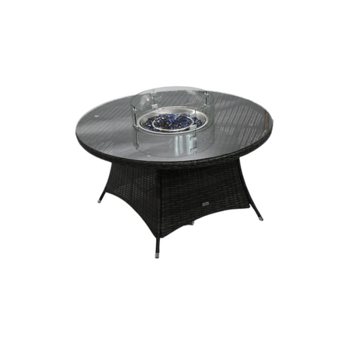 Highland Dunes Areefa Round Wicker Propane Fire Pit Table, image 8