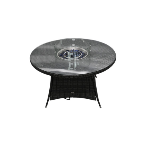Highland Dunes Areefa Round Wicker Propane Fire Pit Table, image 9