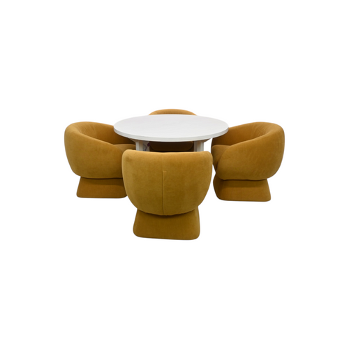 Safavieh Clarastella Round Wood Dining Table and Kiana Modern Accent Chair Set, image 2