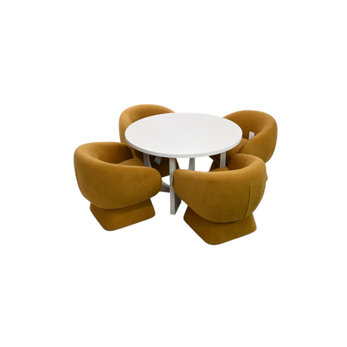 Safavieh Clarastella Round Wood Dining Table and Kiana Modern Accent Chair Set, image 4