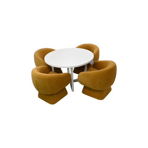 Safavieh Clarastella Round Wood Dining Table and Kiana Modern Accent Chair Set, image 5