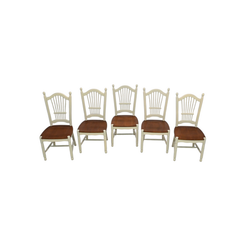 Canora Grey 6 Piece Modern Dining Table Set Includes a Rectangle Wooden Table with Butterfly Leaf and 5 Kitchen Dining Chairs, Buttermilk & Cherry, image 9