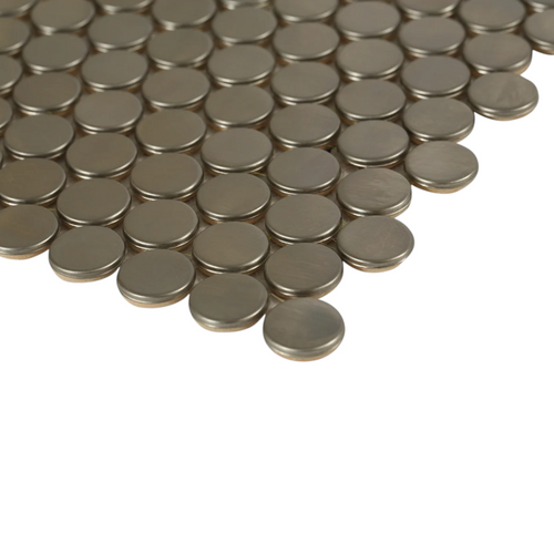 Bond Tile Stainless Steel Stainless Steel Penny Round Mosaic Wall Tile, image 4