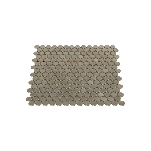 Bond Tile Stainless Steel Stainless Steel Penny Round Mosaic Wall Tile, image 2