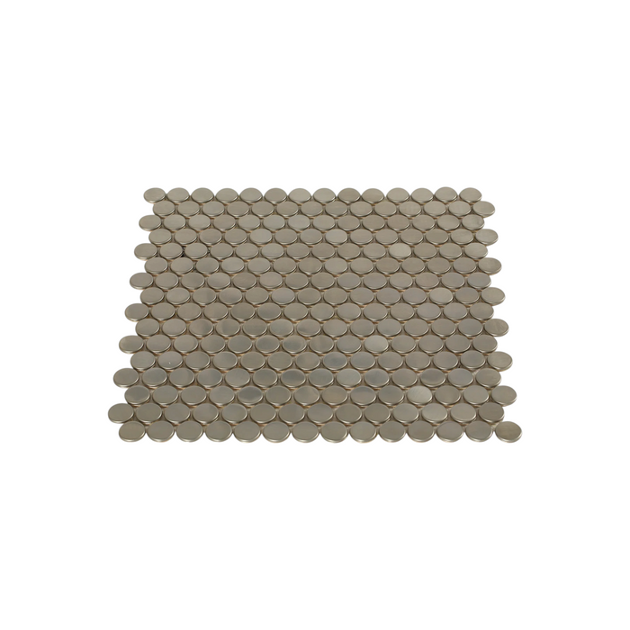 Bond Tile Stainless Steel Stainless Steel Penny Round Mosaic Wall Tile, image 2
