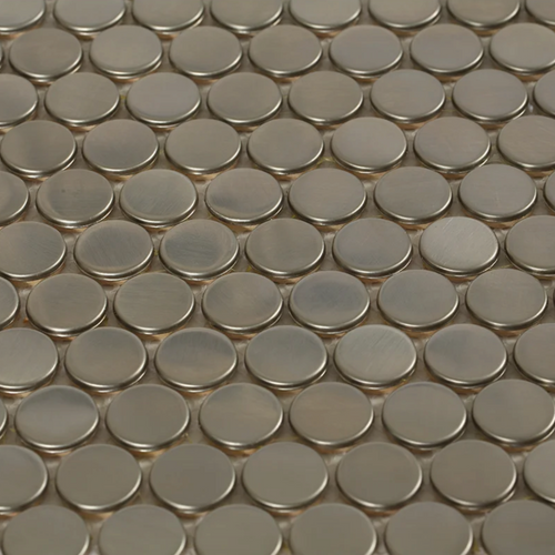 Bond Tile Stainless Steel Stainless Steel Penny Round Mosaic Wall Tile, image 5