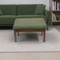Burrow Gimlet Ottoman - Moss Green - Performance Boucle, Walnut