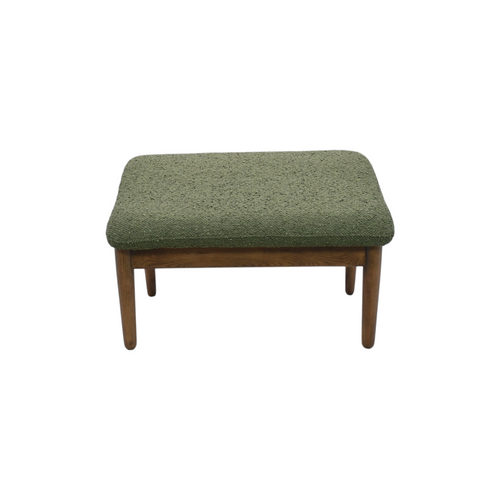 Burrow Gimlet Ottoman - Moss Green - Performance Boucle, Walnut, image 2