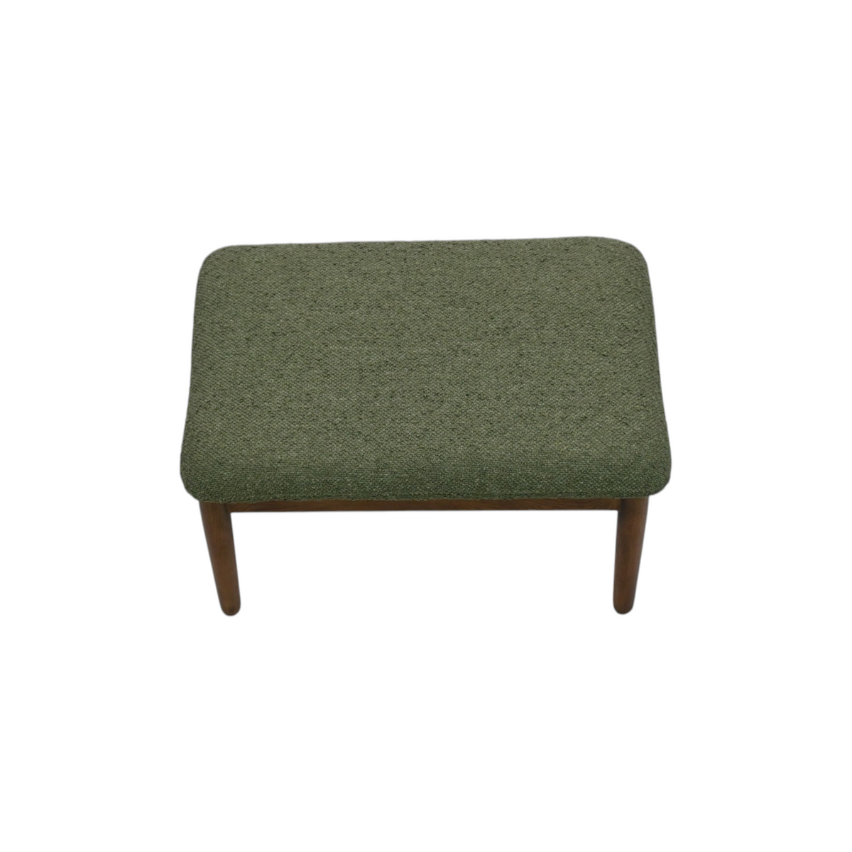 Burrow Gimlet Ottoman - Moss Green - Performance Boucle, Walnut