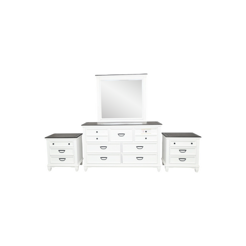 Laurel Foundry Modern Farmhouse Semaj 7 - Drawer Dresser with Flat Mirror and 2pc Nightstand Set, image 2