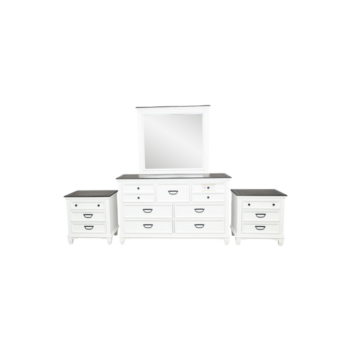 Laurel Foundry Modern Farmhouse Semaj 7 - Drawer Dresser with Flat Mirror and 2pc Nightstand Set, image 2