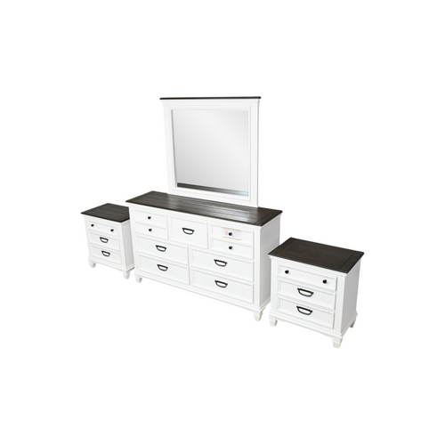 Laurel Foundry Modern Farmhouse Semaj 7 - Drawer Dresser with Flat Mirror and 2pc Nightstand Set, image 3