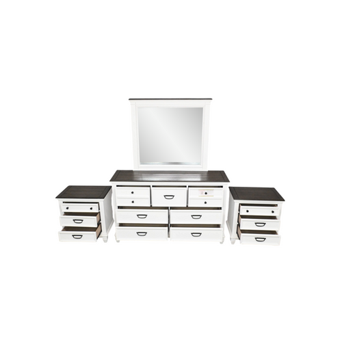 Laurel Foundry Modern Farmhouse Semaj 7 - Drawer Dresser with Flat Mirror and 2pc Nightstand Set, image 6