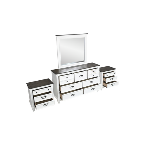 Laurel Foundry Modern Farmhouse Semaj 7 - Drawer Dresser with Flat Mirror and 2pc Nightstand Set, image 7