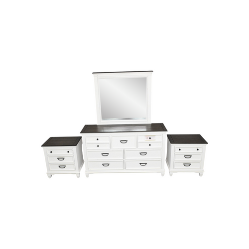 Laurel Foundry Modern Farmhouse Semaj 7 - Drawer Dresser with Flat Mirror and 2pc Nightstand Set, image 4