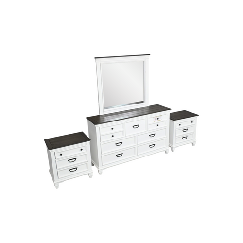 Laurel Foundry Modern Farmhouse Semaj 7 - Drawer Dresser with Flat Mirror and 2pc Nightstand Set, image 5
