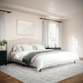 Martha Stewart Amelia Upholstered Platform King Bed With Curved Headboard