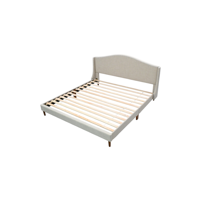 Martha Stewart Amelia Upholstered Platform King Bed With Curved Headboard, image 3