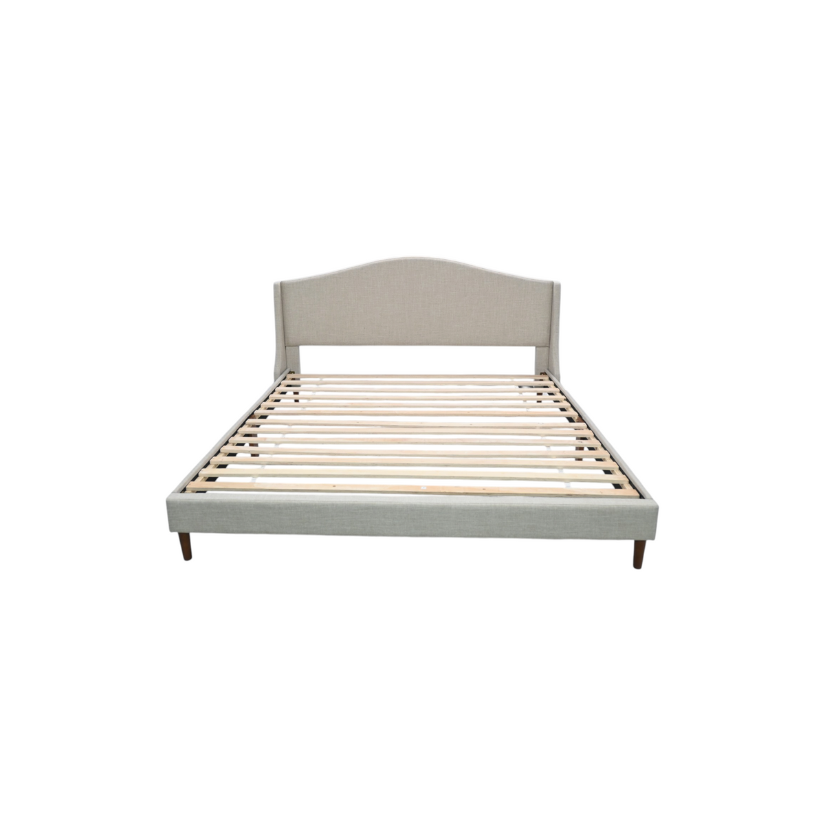 Martha Stewart Amelia Upholstered Platform King Bed With Curved Headboard