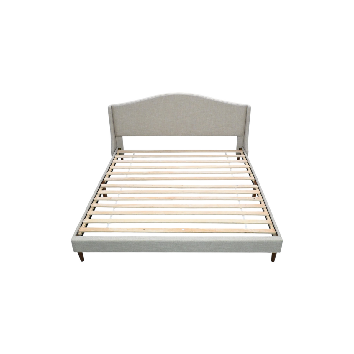 Martha Stewart Amelia Upholstered Platform King Bed With Curved Headboard