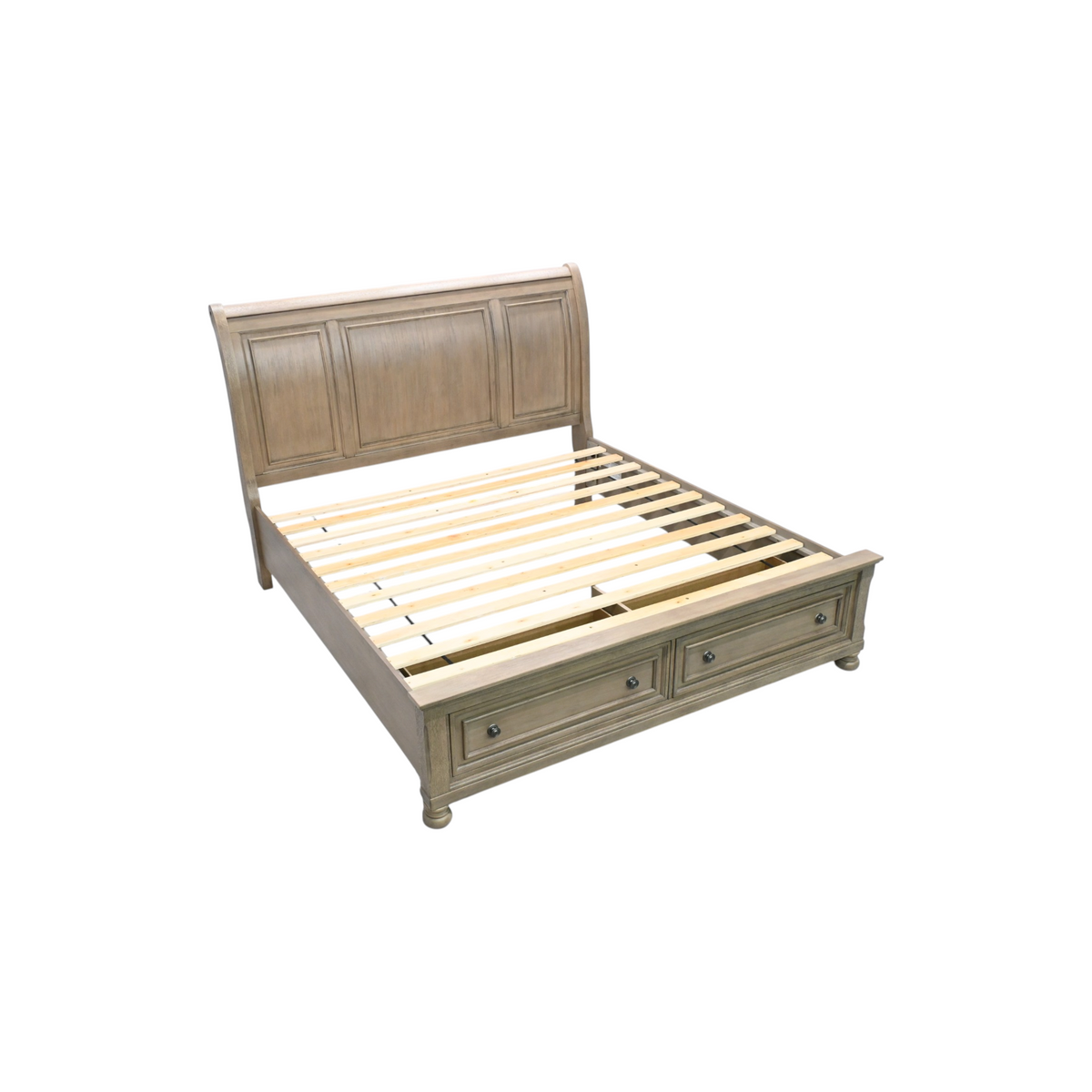 Lark Manor Alek Transitional Storage Platform Queen Bed with Dovetail Footboard Drawers