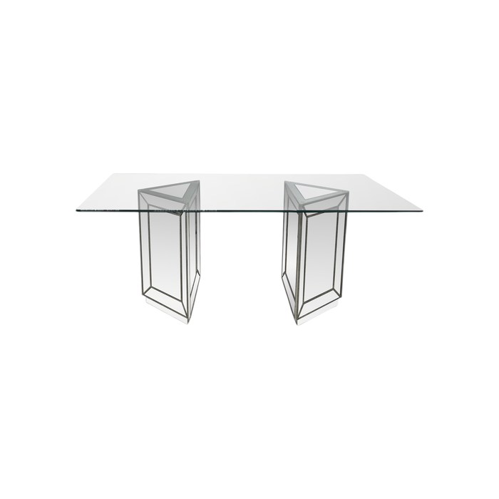 BestMasterFurniture Solene Glass Top with Mirrored Base Dining Table, image 2