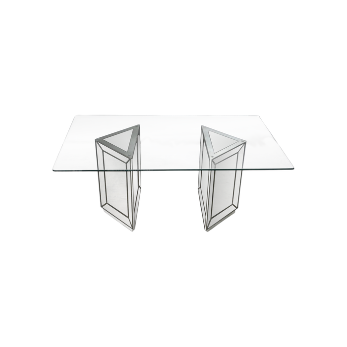 BestMasterFurniture Solene Glass Top with Mirrored Base Dining Table, image 3