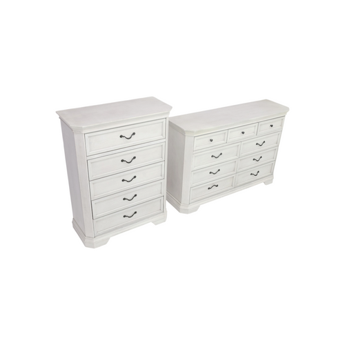 Charlton Home Cressa Traditional Wood 9-Drawer Dresser and 5-drawer Chest Set, image 3