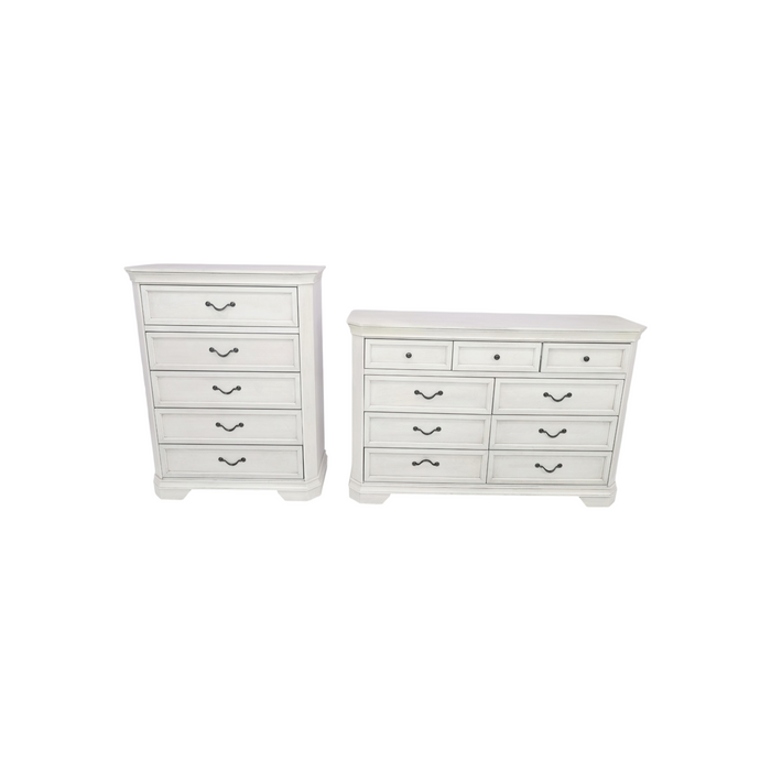 Charlton Home Cressa Traditional Wood 9-Drawer Dresser and 5-drawer Chest Set, image 2