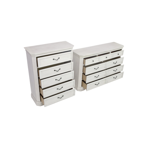 Charlton Home Cressa Traditional Wood 9-Drawer Dresser and 5-drawer Chest Set, image 7