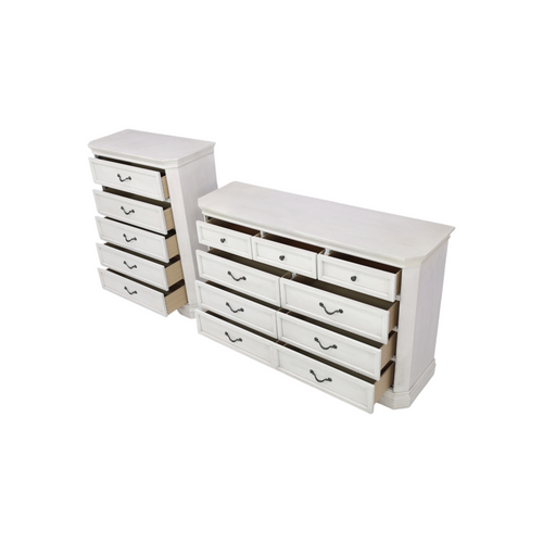 Charlton Home Cressa Traditional Wood 9-Drawer Dresser and 5-drawer Chest Set, image 9