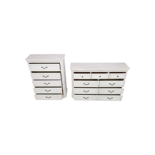 Charlton Home Cressa Traditional Wood 9-Drawer Dresser and 5-drawer Chest Set, image 8