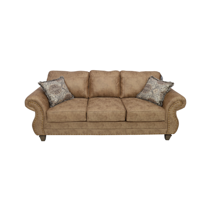 Canora Grey Macalla Faux Leather Sofa with Antique Bronze Nailheads, image 2